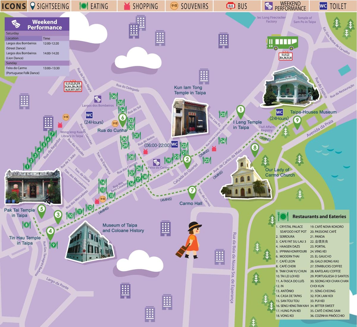 Macau libre autobús mapa da ruta