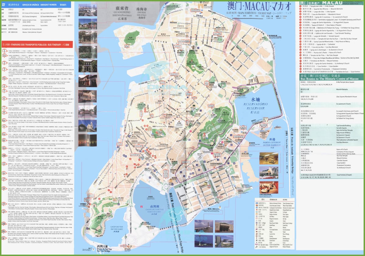 Macau ruta de autobús mapa