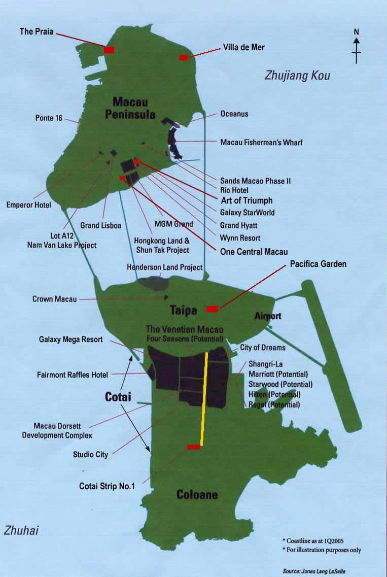 mapa de Macau casino localización