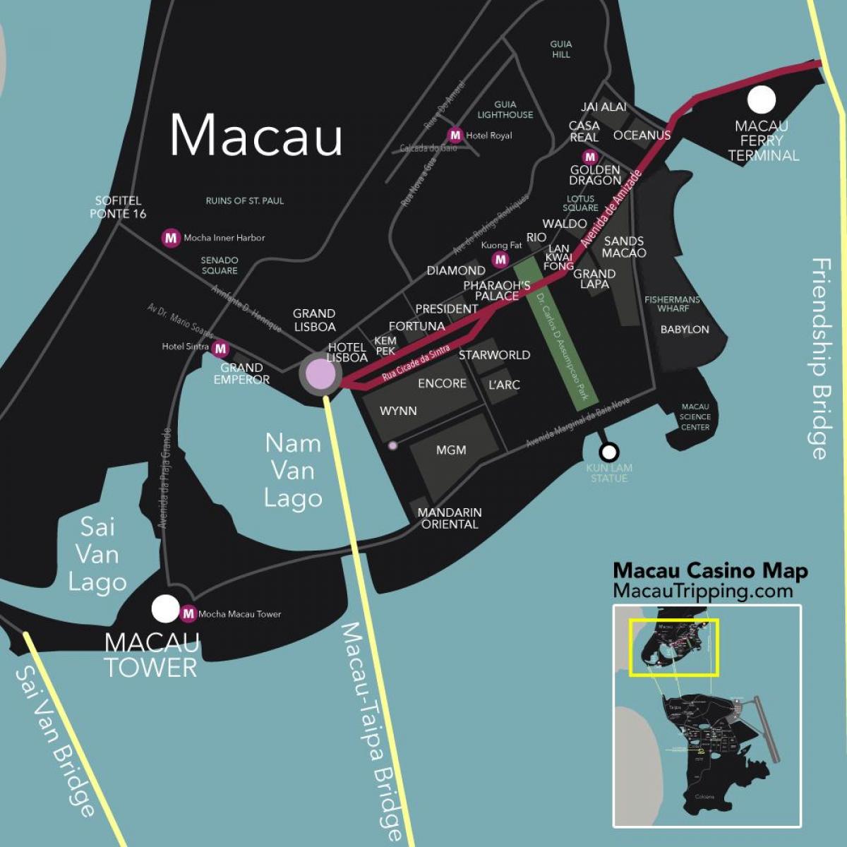 casinos Macau mapa