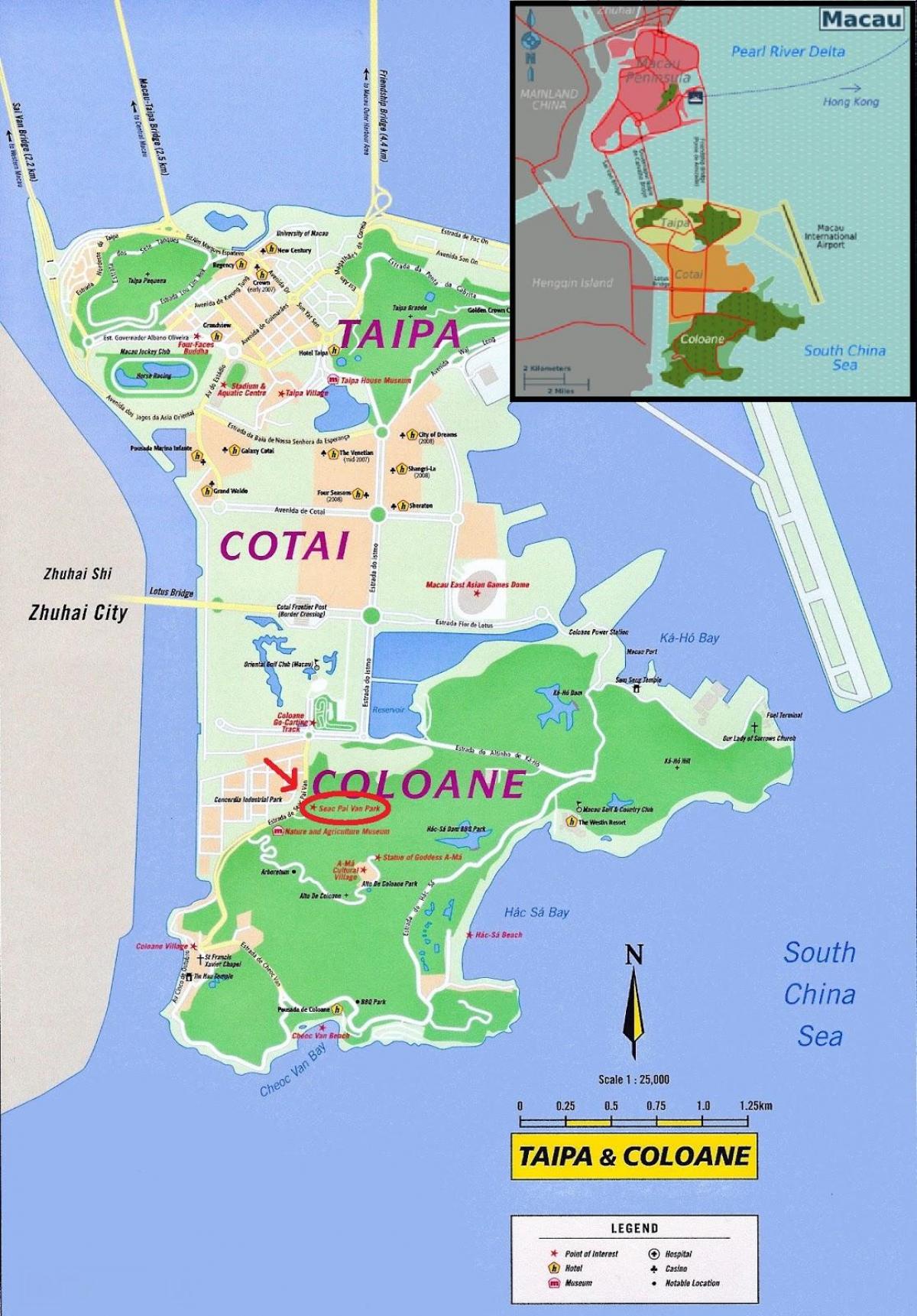mapa de Macau de ferry 