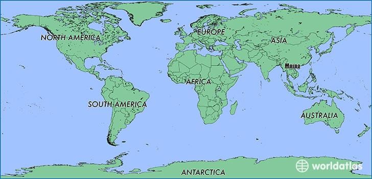 mapa de Macau localización no mundo