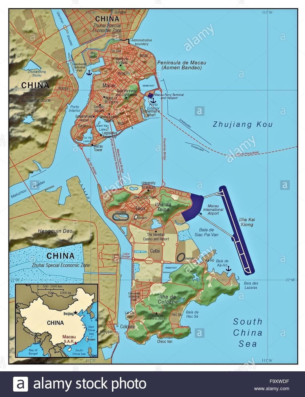 Macau país no mapa do mundo