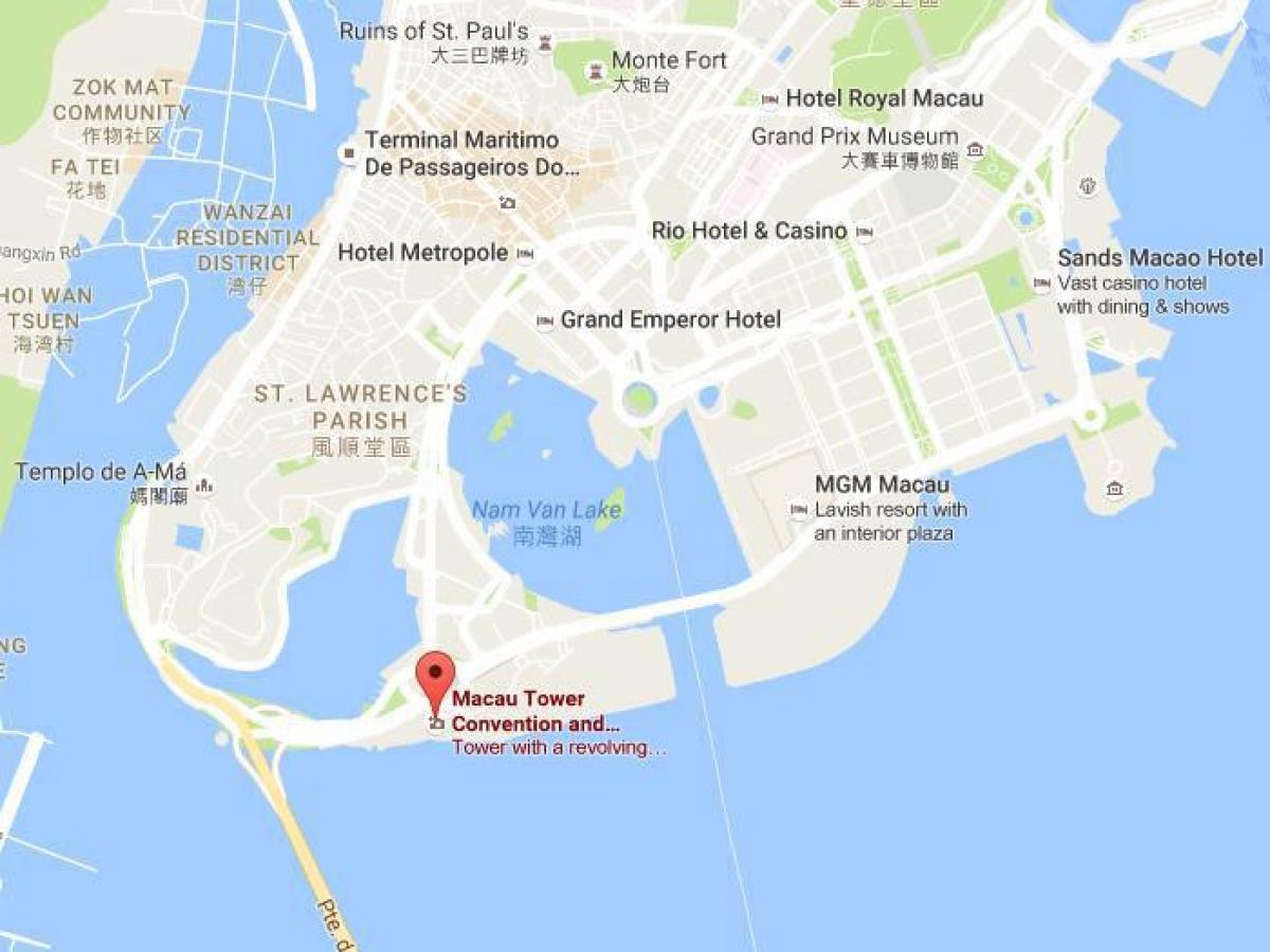 mapa de Macau torre