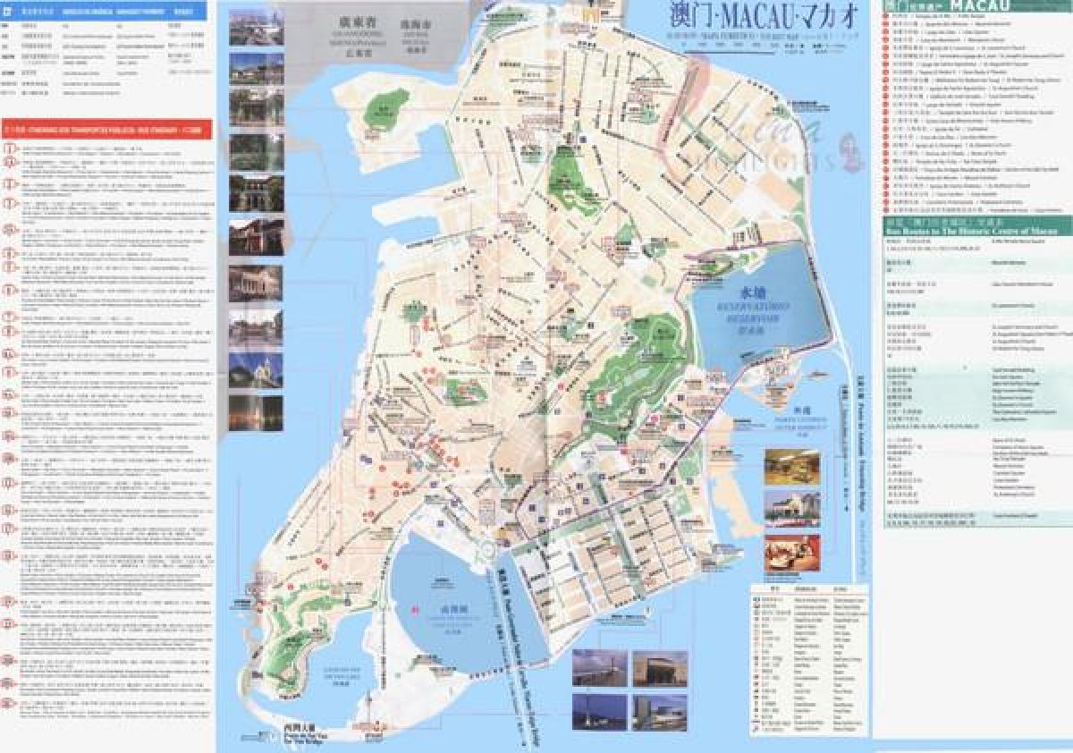 Macau autobús público rutas de transporte mapa