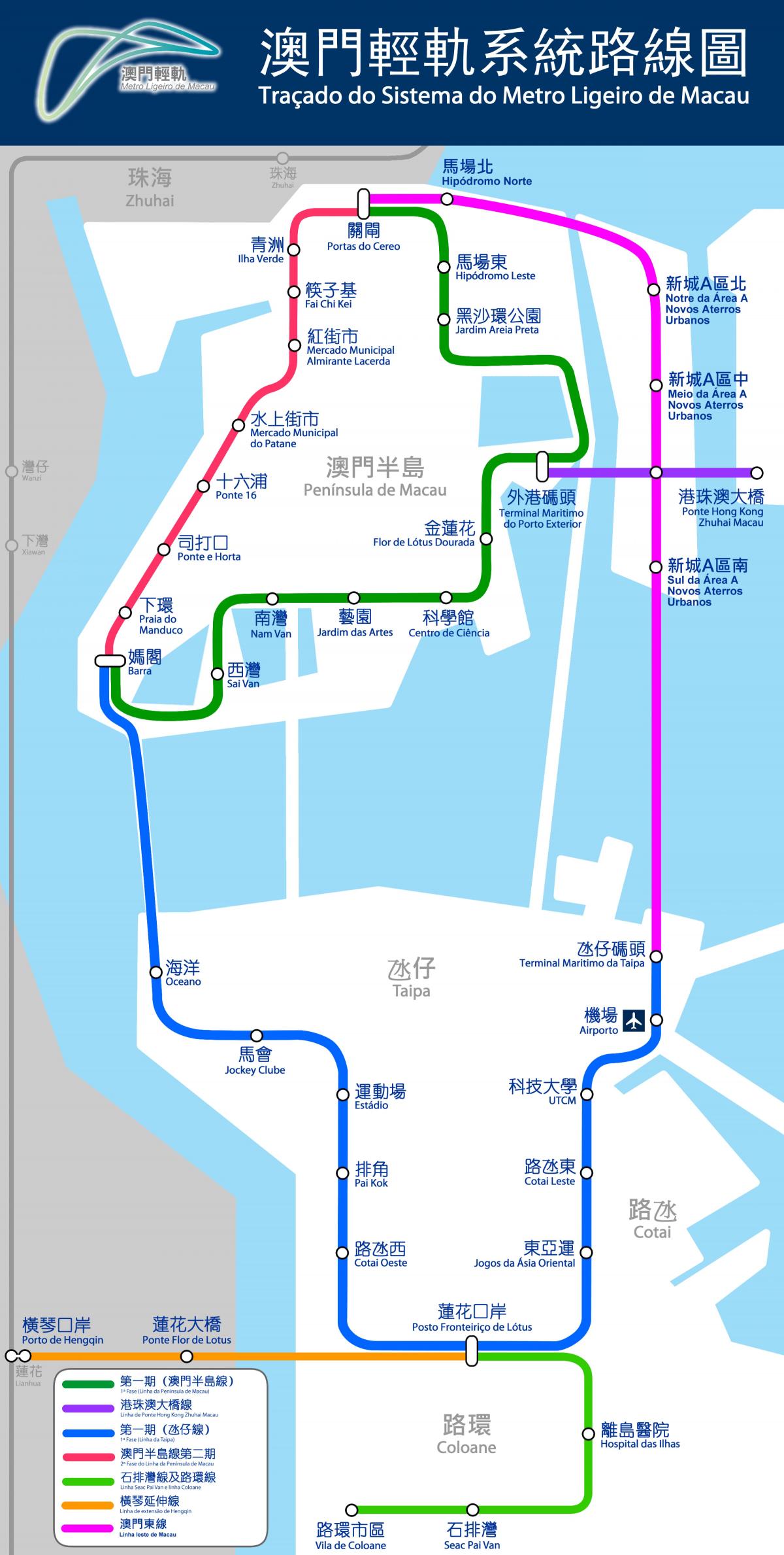mapa de Macau tren