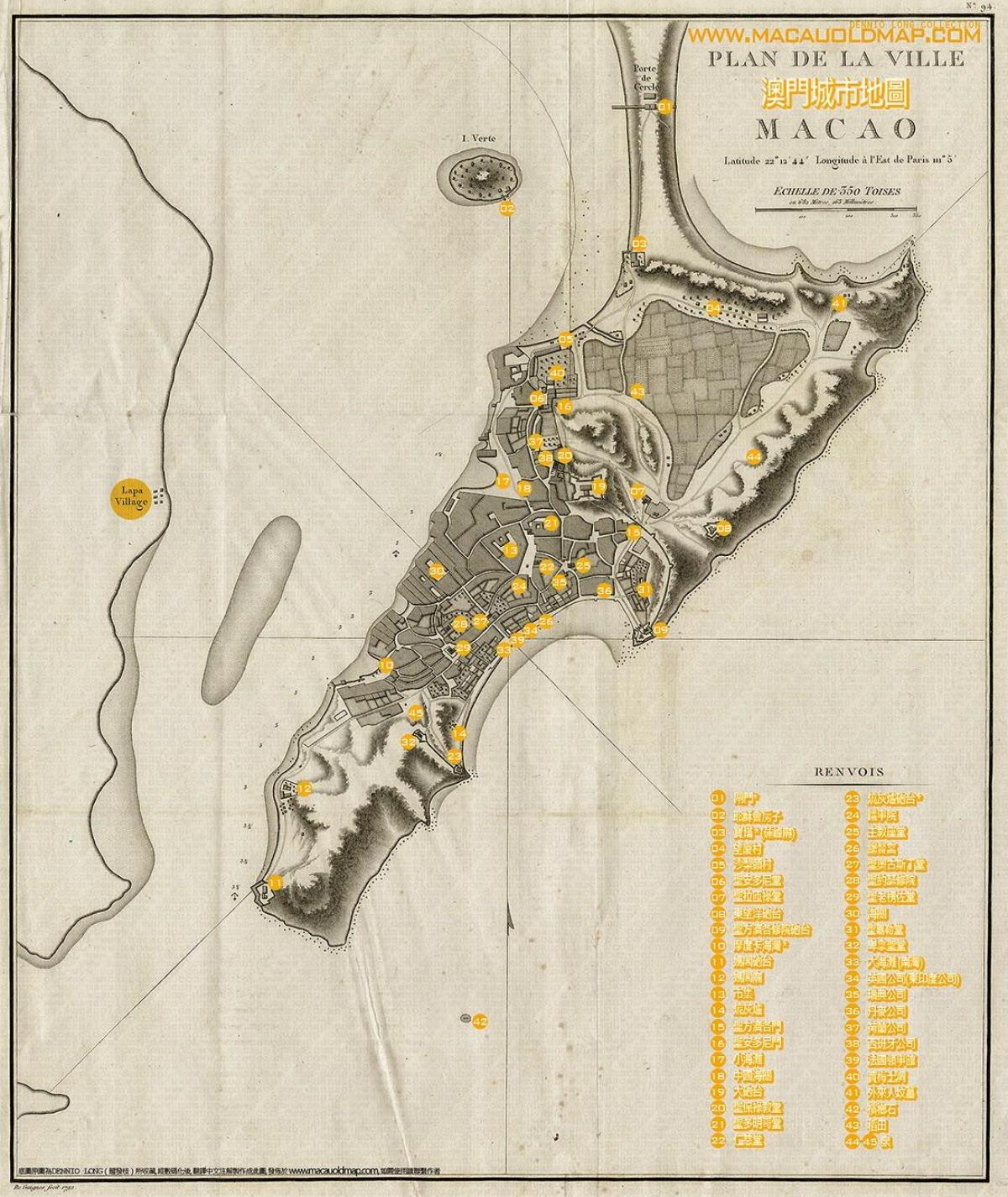 antigos de Macau mapa