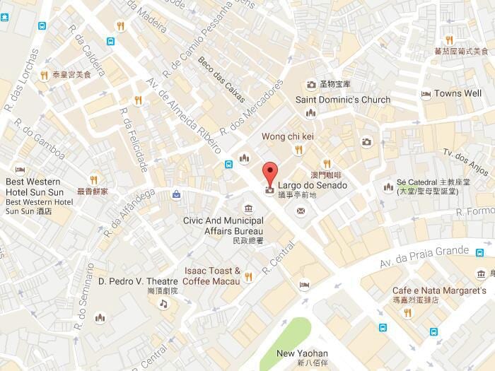 mapa do senado praza Macau