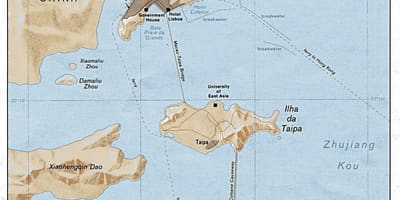 Mapa de Macau, cidade vella