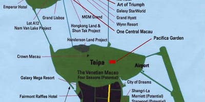 Mapa de Macau casino localización