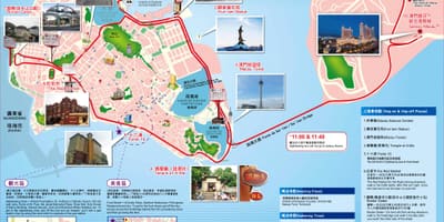 Mapa de Macau atraccións turísticas