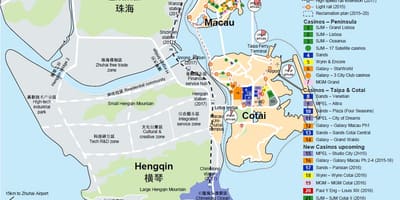 Mapa de vermello mercado Macau
